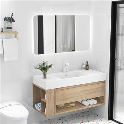 Melamina Finish Kamra tal-banju Vanity Bil Sink